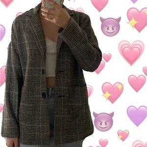 Grey Plaid Blazer